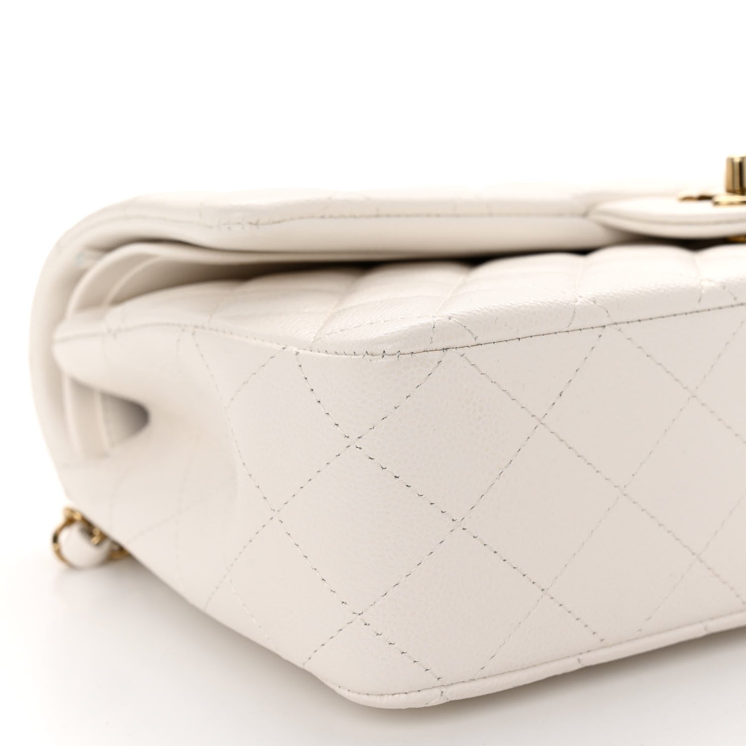 Chanel Caviar Quilted Medium Double Flap White 9 of 11