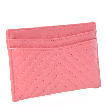 Chanel Caviar Chevron Quilted Card Holder Pink 3 of 11