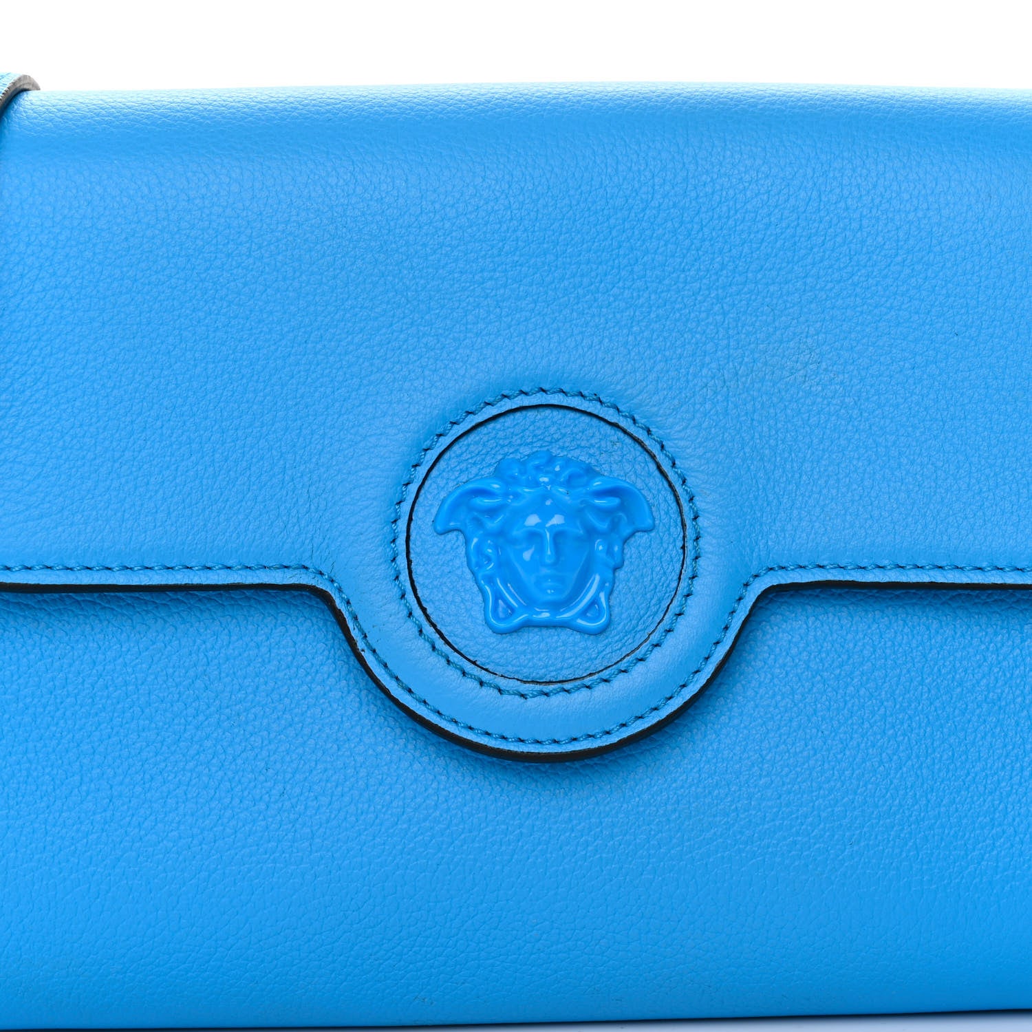 Versace Grained Calfskin La Medusa Crossbody Bag DV Blue 7 of 9