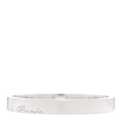 Hermes 18K White Gold Cartouche Mini Band Ring 63 10.25 5 of 7