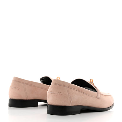 Hermes Suede Goatskin Womens Destin Loafer 38 Rose Opaline 4 of 8