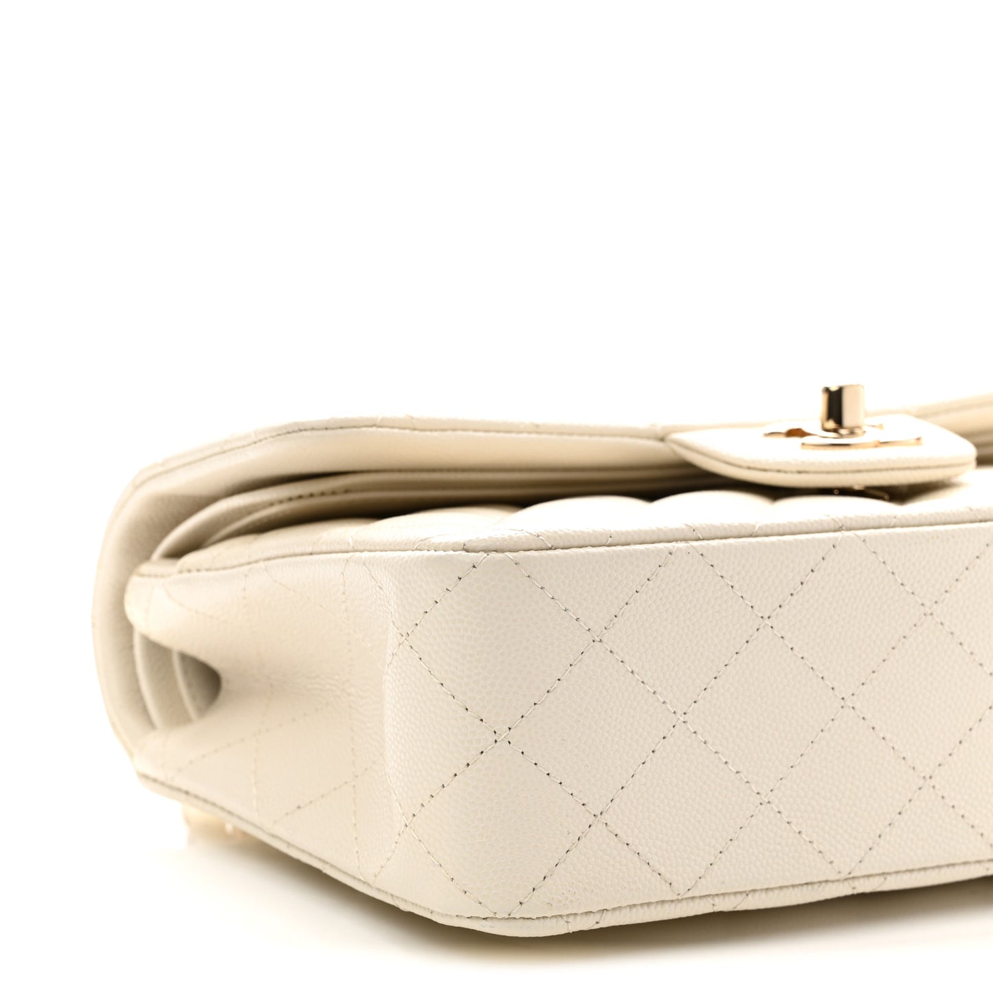 Caviar Quilted Small Double Flap White