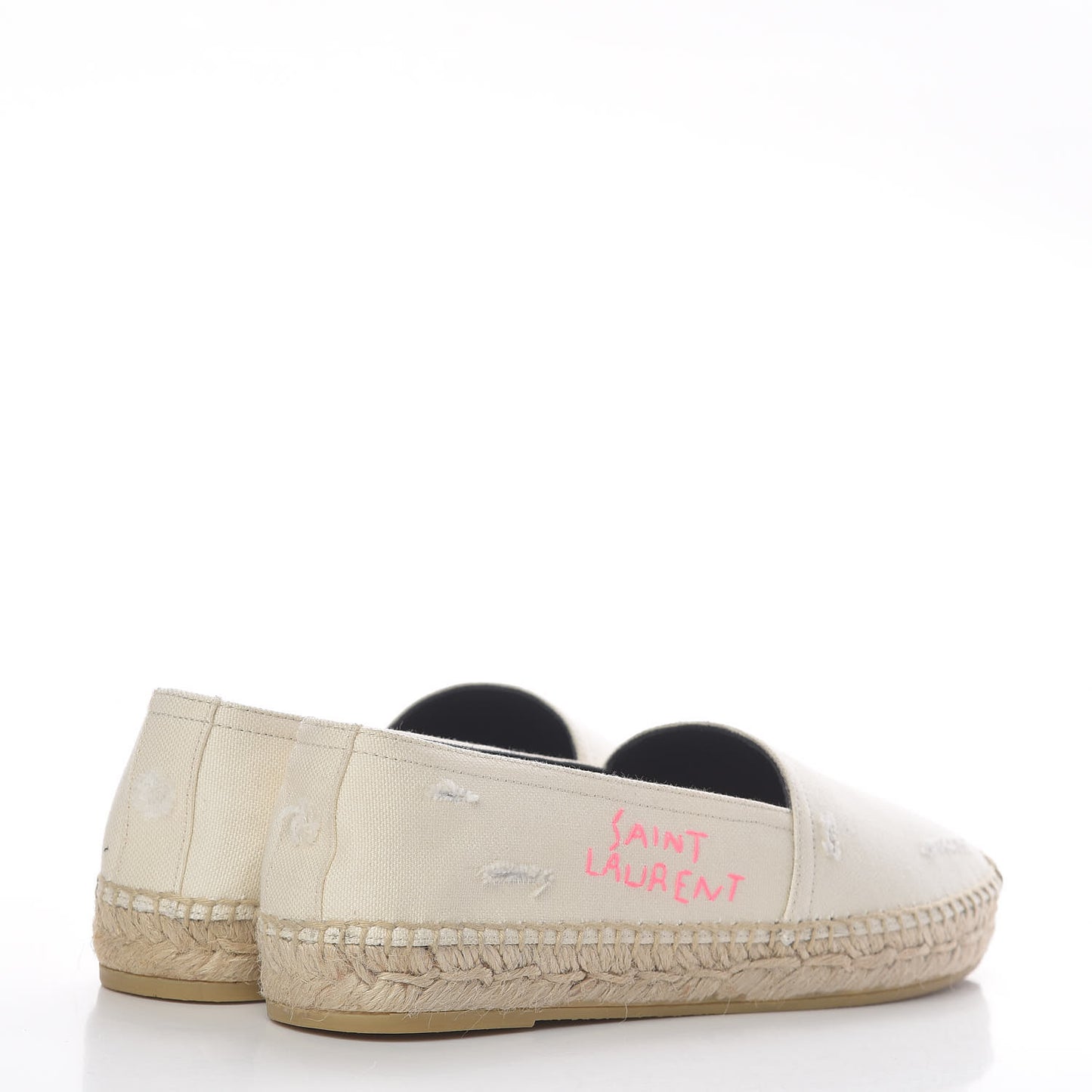 Canvas Elba Logo Embroidered Espadrilles 35 Panna