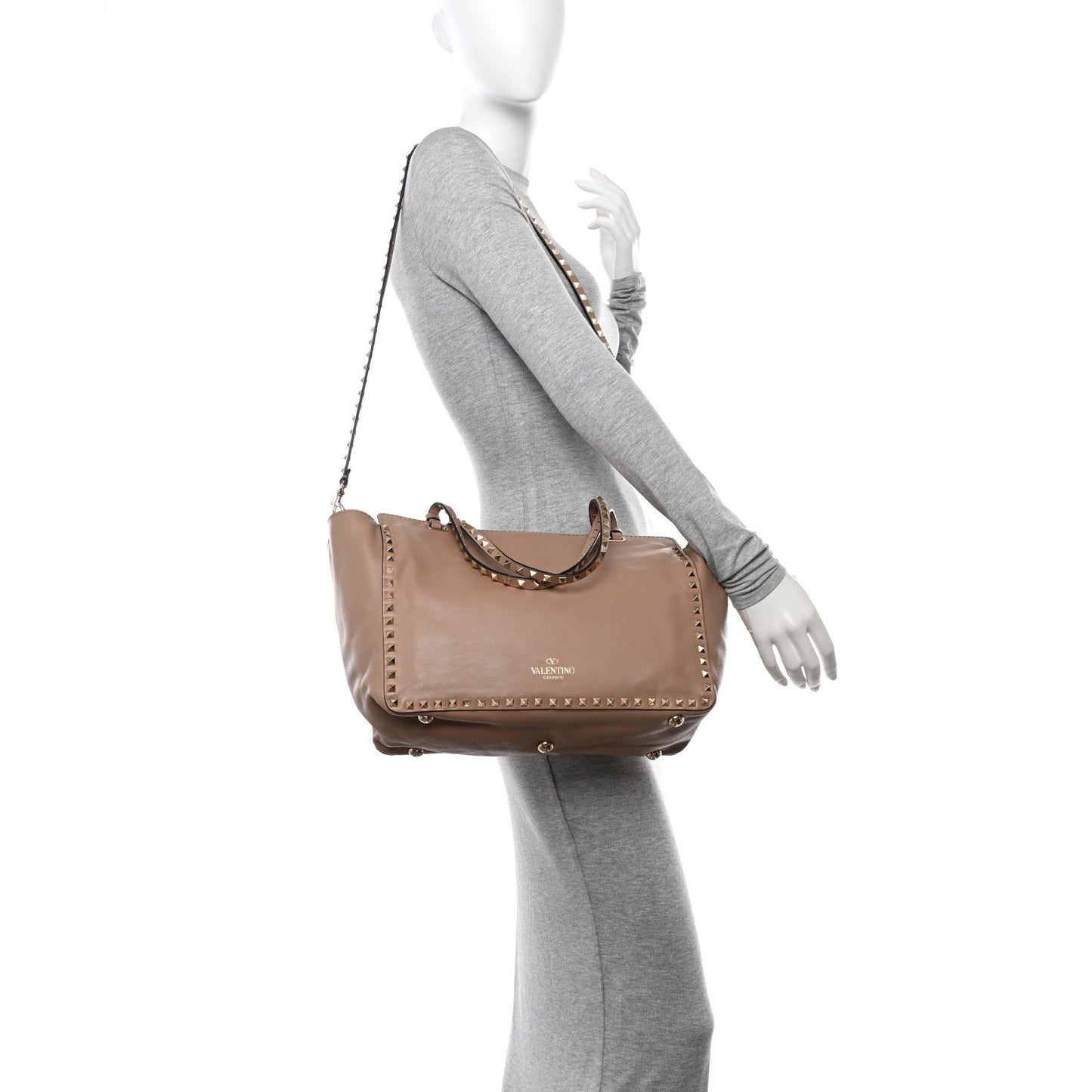 Vitello Medium Rockstud Tote Alpaca