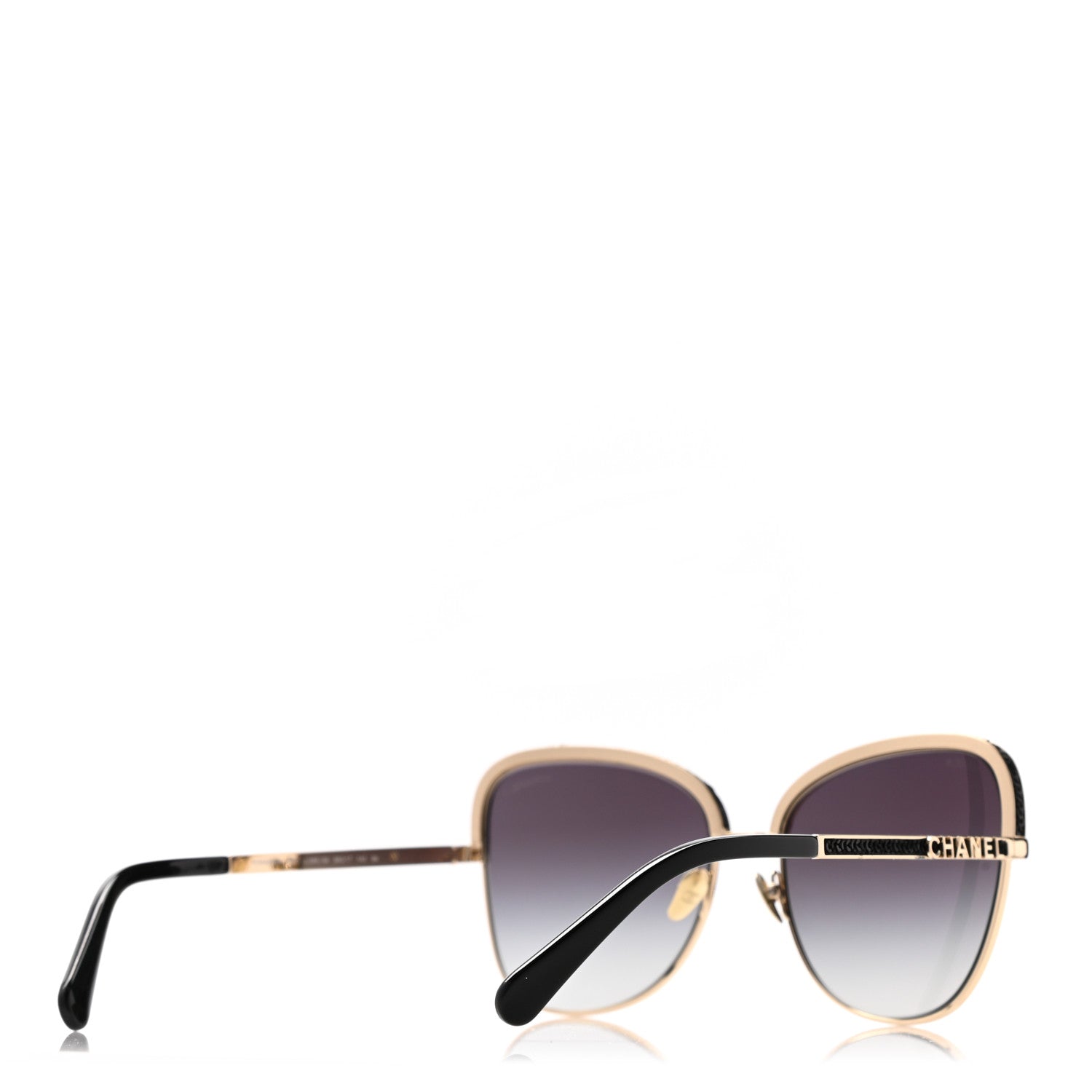 Chanel Square Frame Sequin Sunglasses 4270 Gold Black 4 of 8