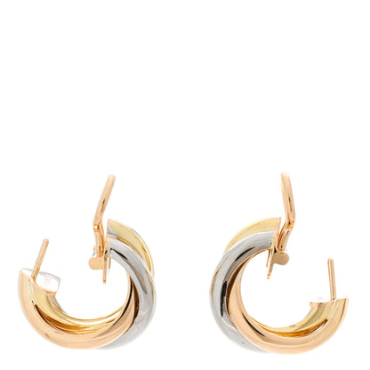 Cartier 18K Pink Yellow White Gold Small Trinity Earrings 3 of 6