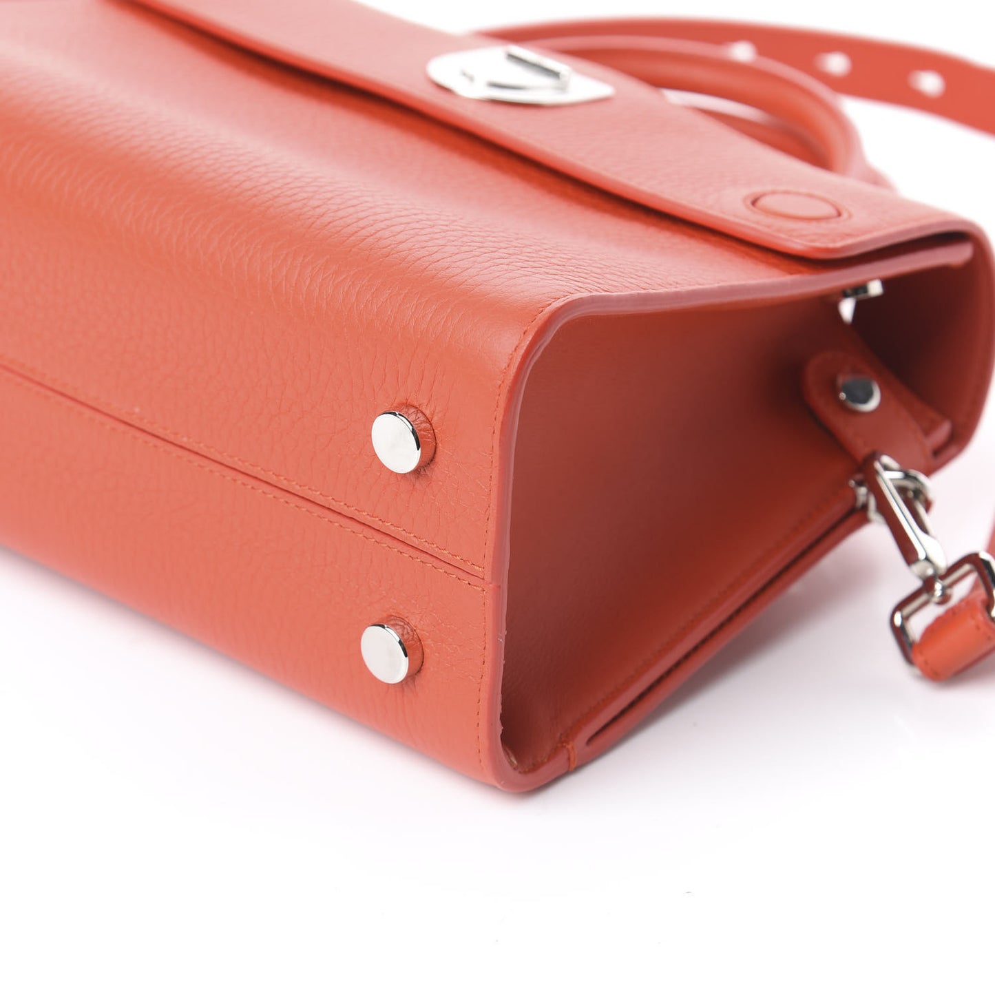 Grained Calfskin Mini Diorever Flap Inferno Red