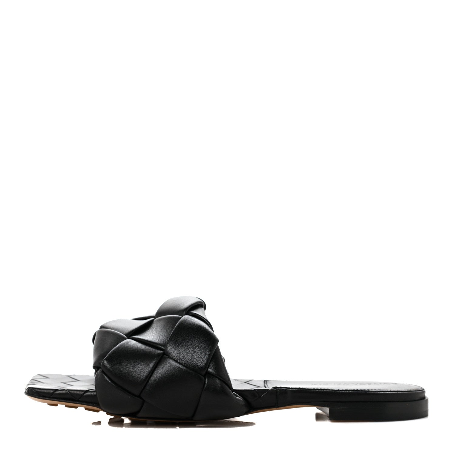 Bottega Veneta Nappa Maxi Intrecciato Lido Flat Sandals 38.5 Black 1 of 7