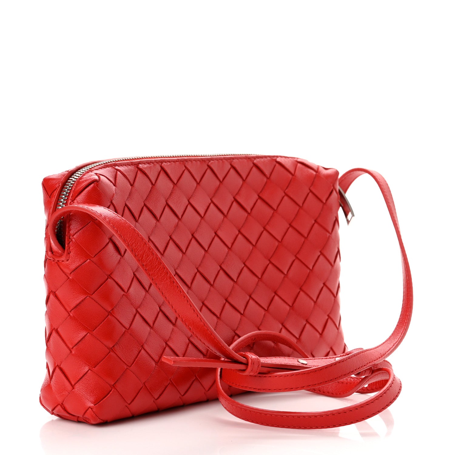 Bottega Veneta Nappa Intrecciato Crossbody Bright Red 3 of 10