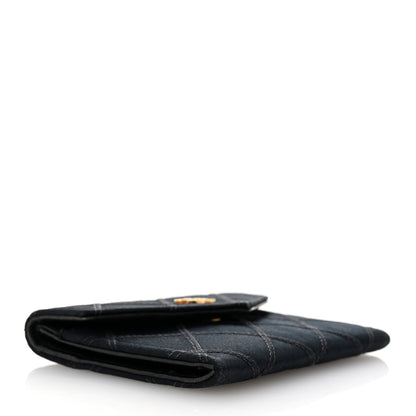Chanel Satin Stitched Flap Card Case Black 4 of 8