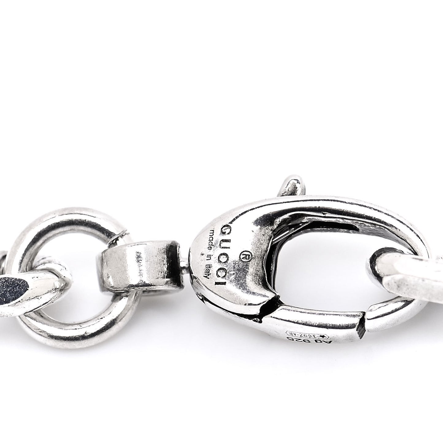 Sterling Silver Enamel Interlocking G Link Bracelet Turquoise