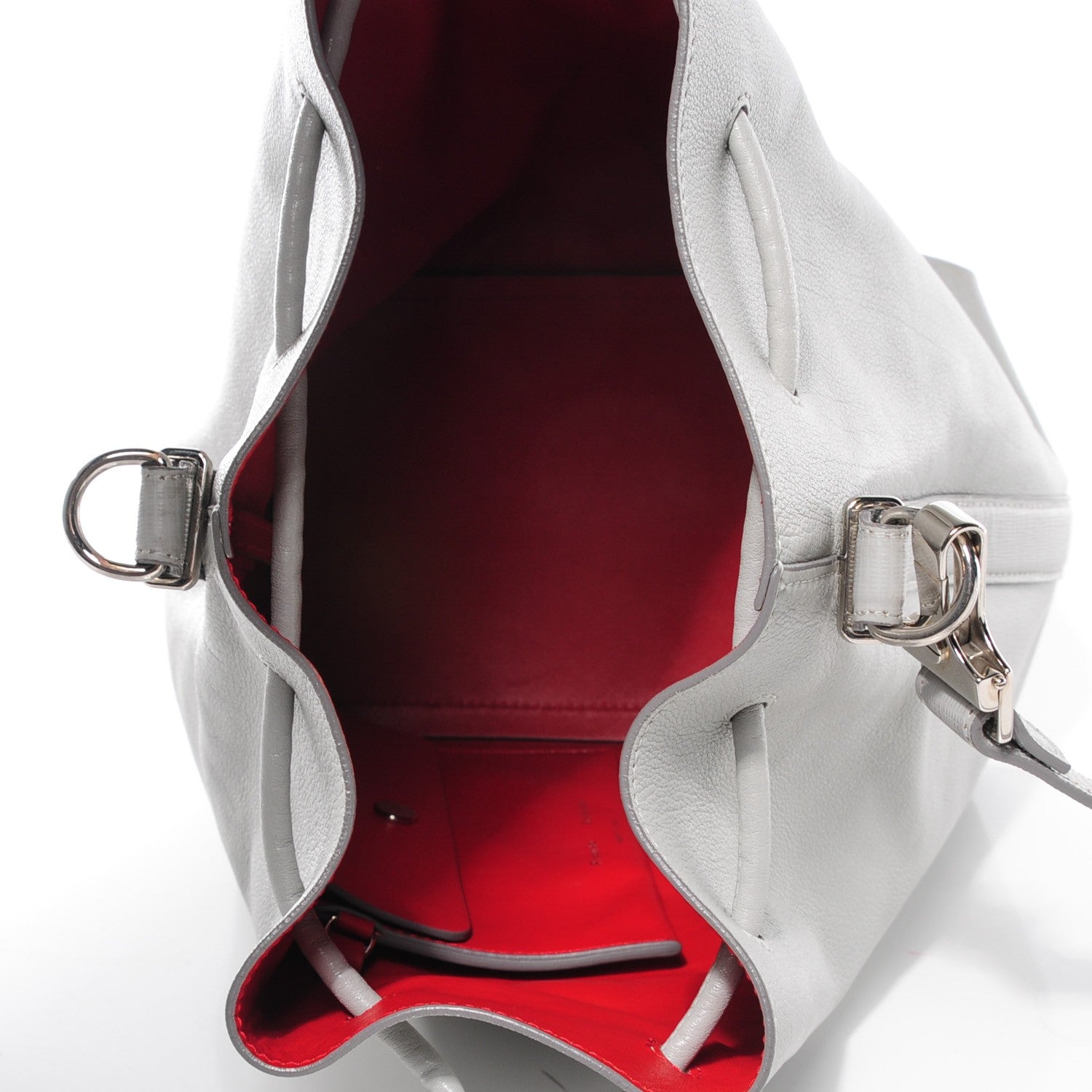 Proenza Schouler Grained Leather Medium Bucket Bag Icy Pearl 9 of 9