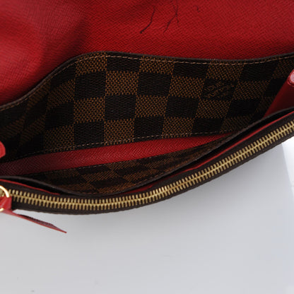 Louis Vuitton Damier Ebene Emilie Wallet Red 5 of 9