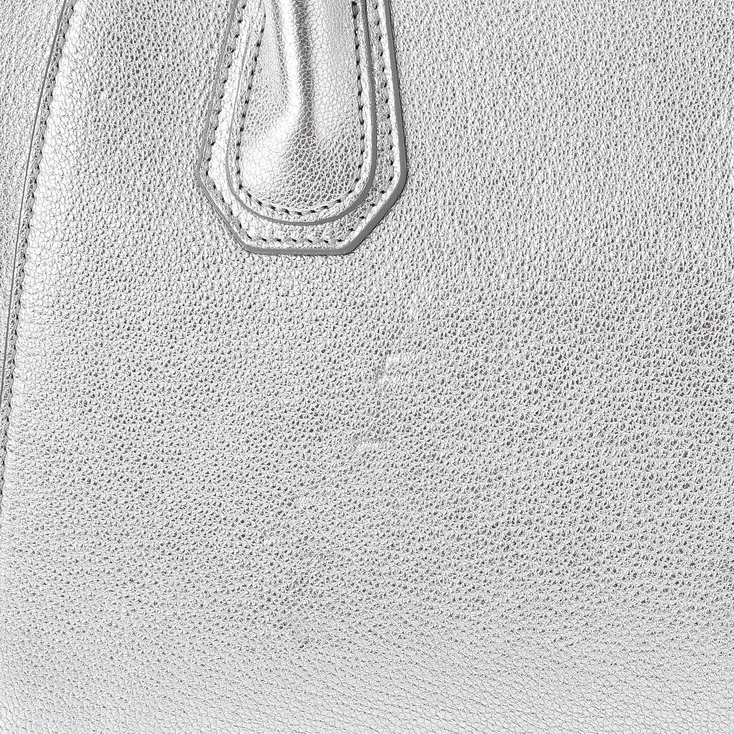 Metallic Sugar Goatskin Small Antigona Silver