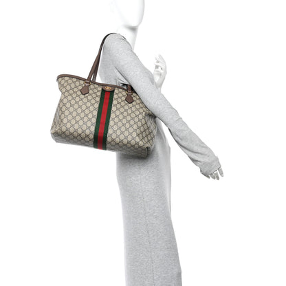 Gucci GG Supreme Monogram Medium Ophidia Shopping Tote Brown 2 of 10