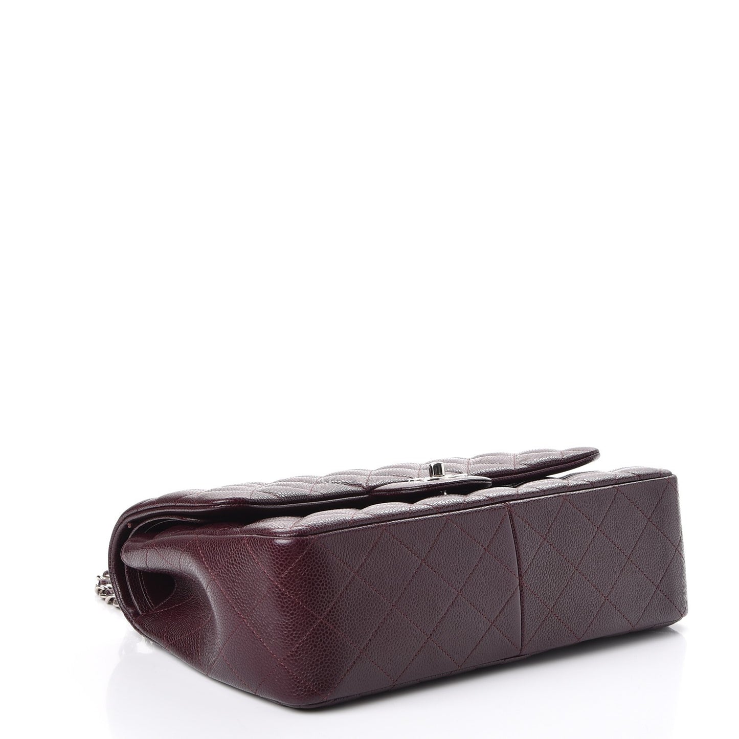 Caviar Quilted Jumbo Double Flap Burgundy