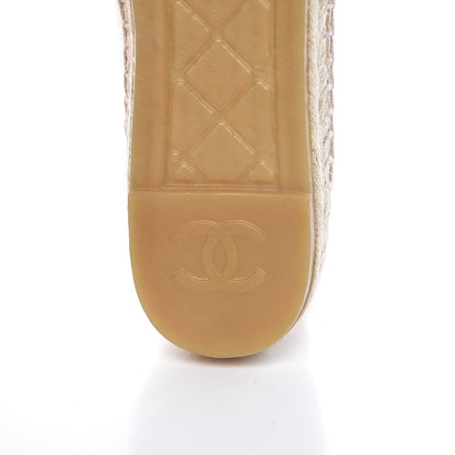 Chanel Lambskin CC Espadrilles 39 Beige Black 7 of 10