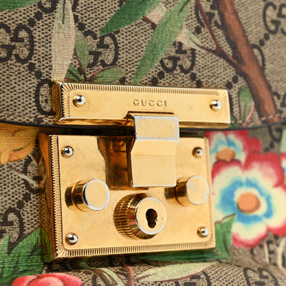 Gucci GG Supreme Monogram Tian Web Medium Padlock Messenger Shoulder Bag Beige Multicolor New Acero 15 of 15