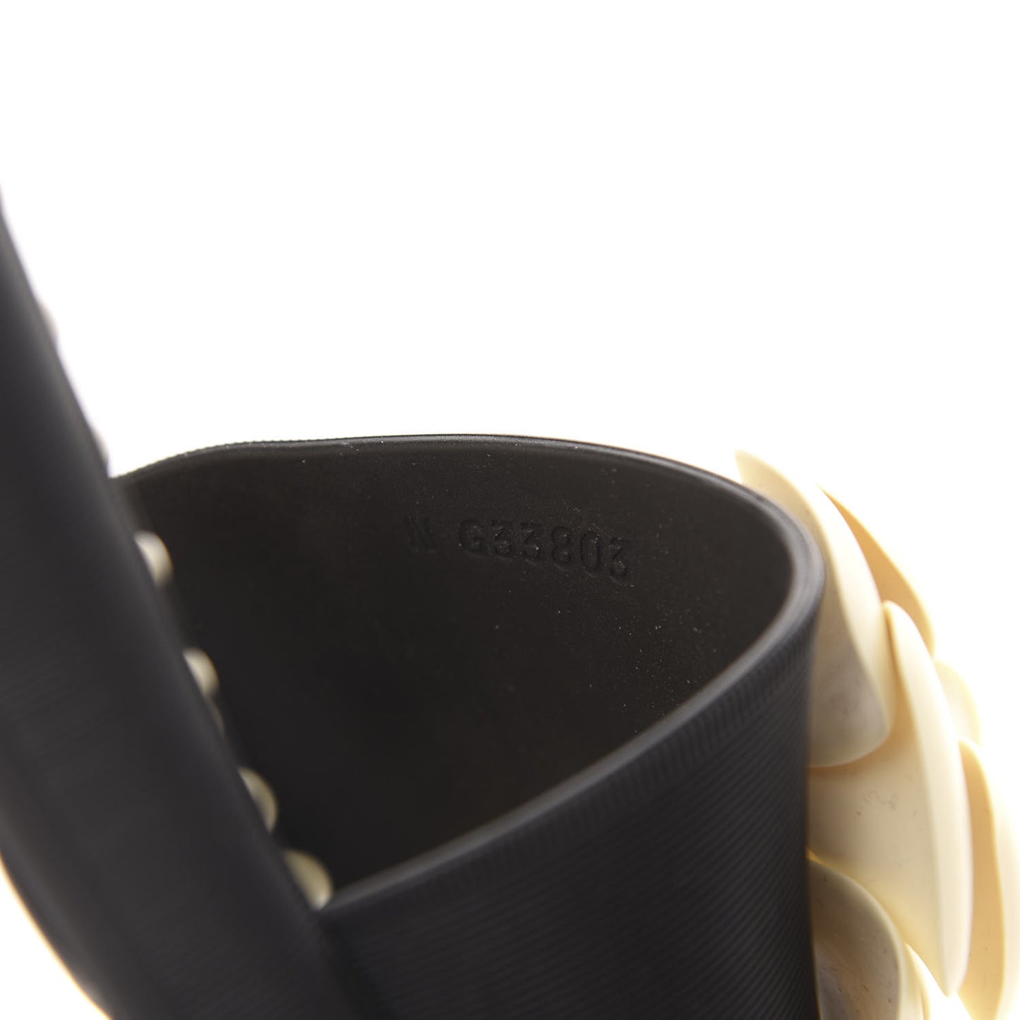 Thermoplastic PVC Camellia Mule Sandals 36 Black Ivory
