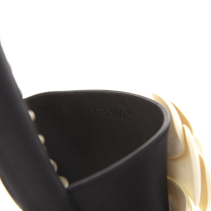 Chanel Thermoplastic PVC Camellia Mule Sandals 36 Black Ivory 8 of 8