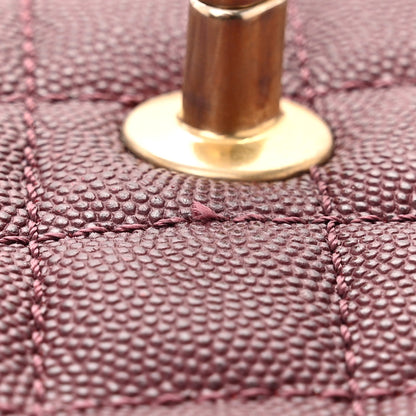 Chanel Caviar Lizard Embossed Quilted Small Coco Handle Flap Burgundy 11 of 12