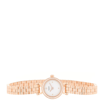 Hermes 18K Rose Gold Diamond Bezel 16mm Faubourg Quartz Watch 2 of 5