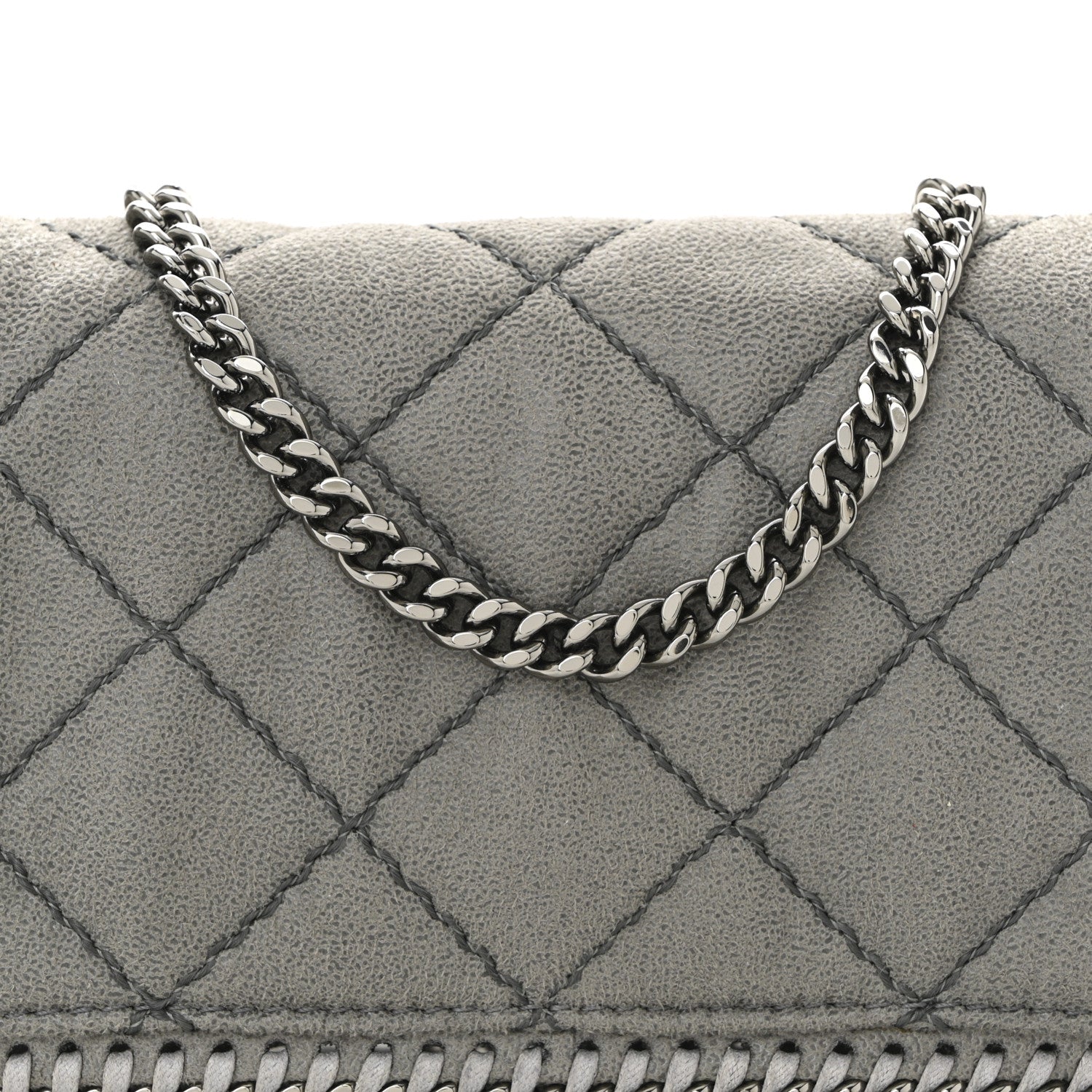 Stella McCartney Shaggy Deer Quilted Falabella Grey 8 of 11