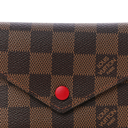 Louis Vuitton Damier Ebene Victorine Wallet Cherry 7 of 10