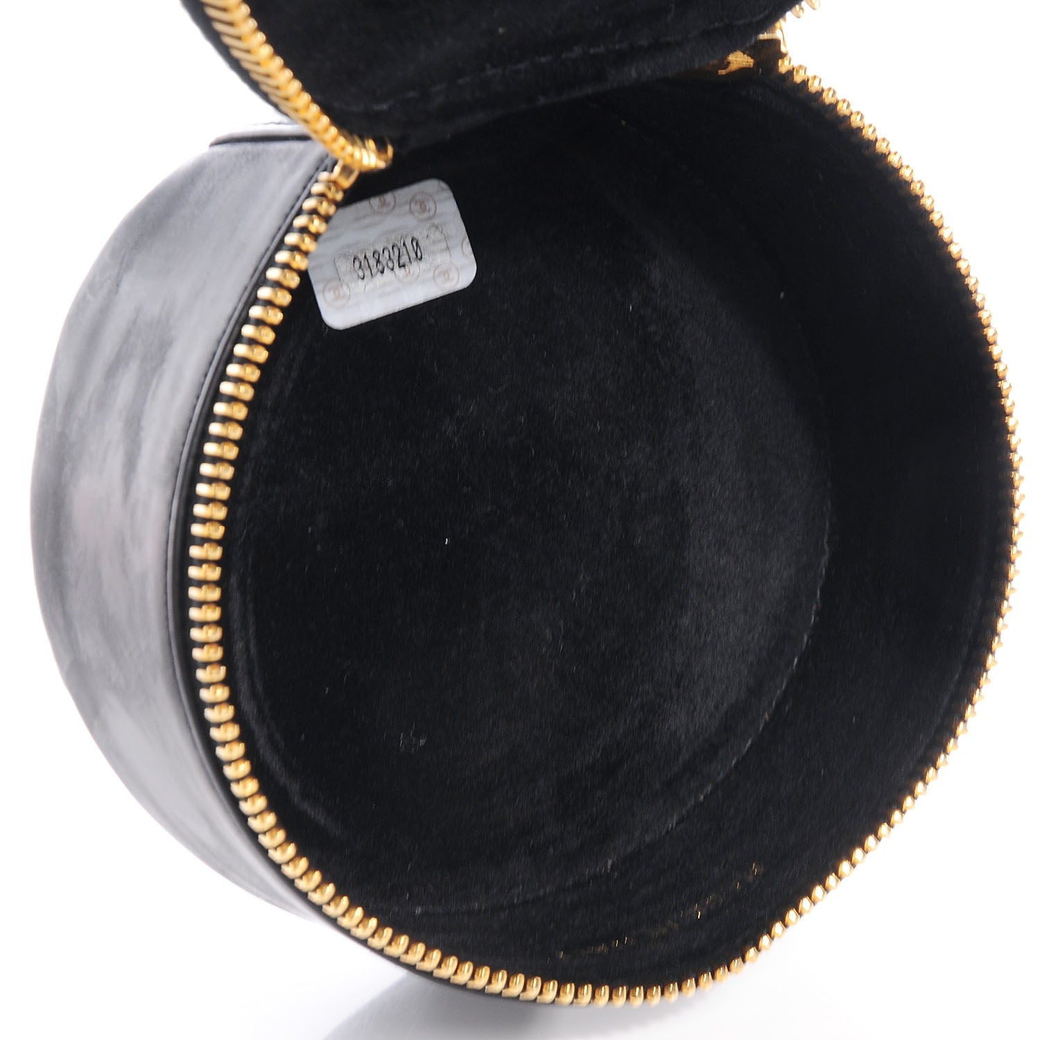 Chanel Patent Round Jewelry Travel Case Black 6 of 9