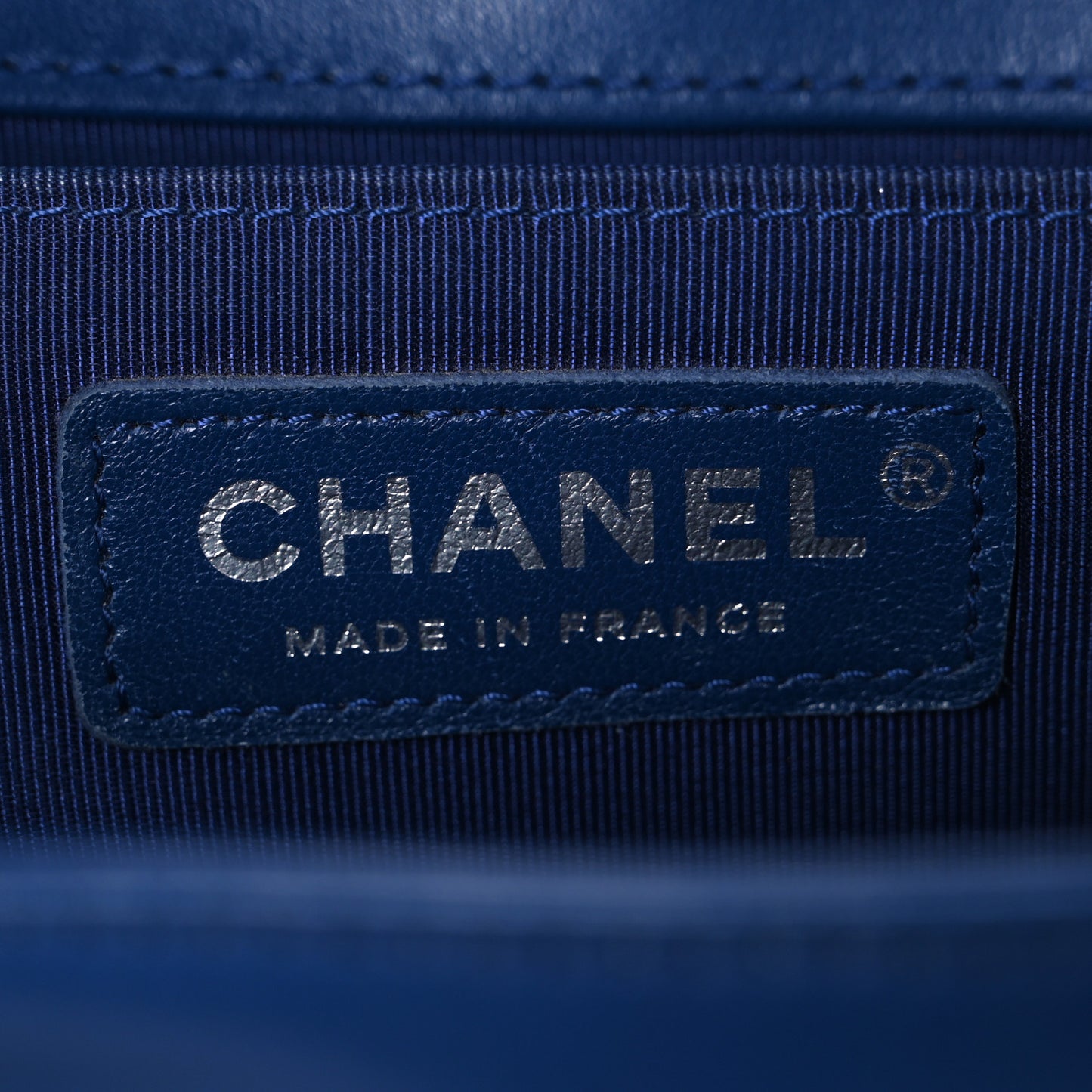 Lambskin Quilted Medium Boy Flap Blue