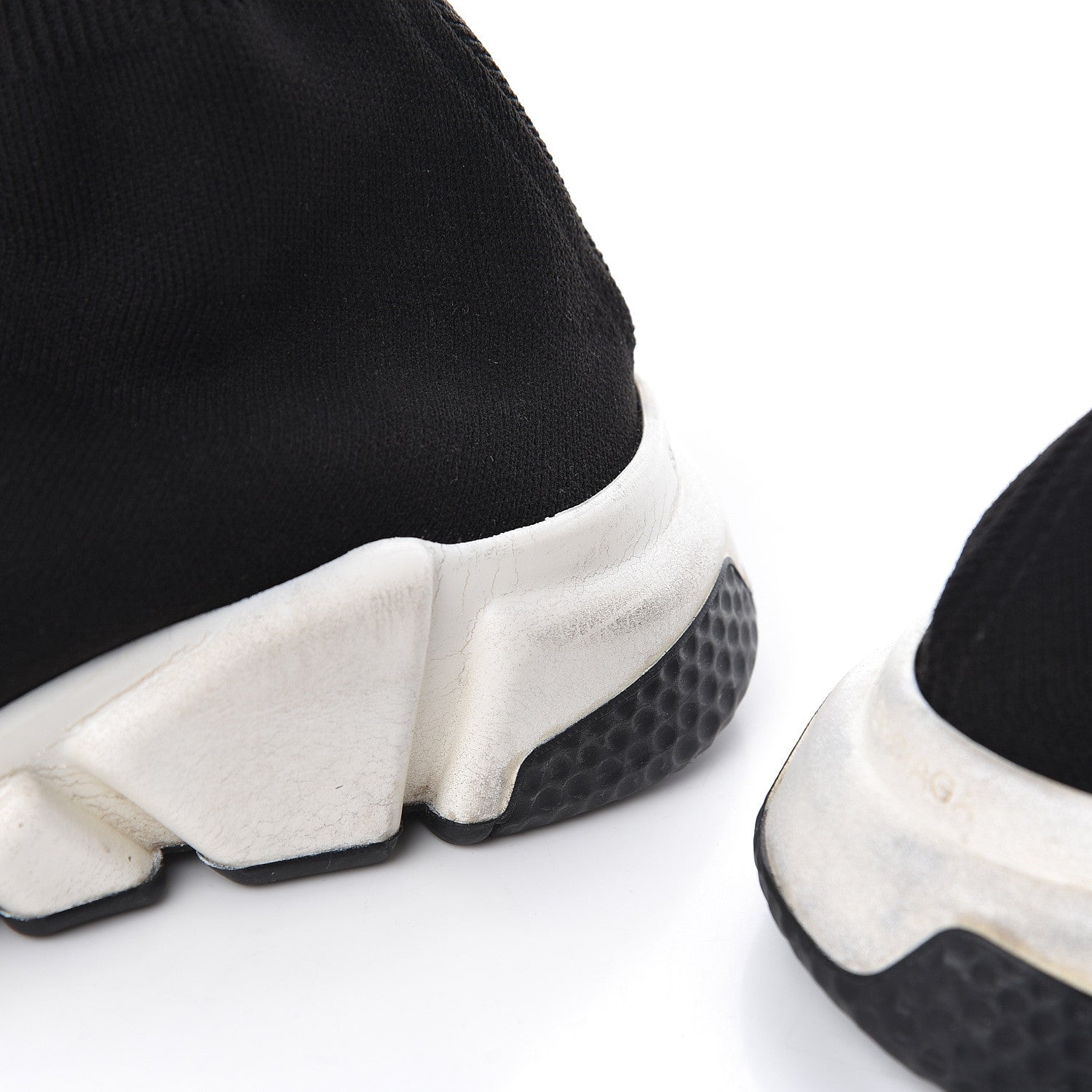Balenciaga Neoprene Knit Womens Speed Sneakers 36 Black White 12 of 18