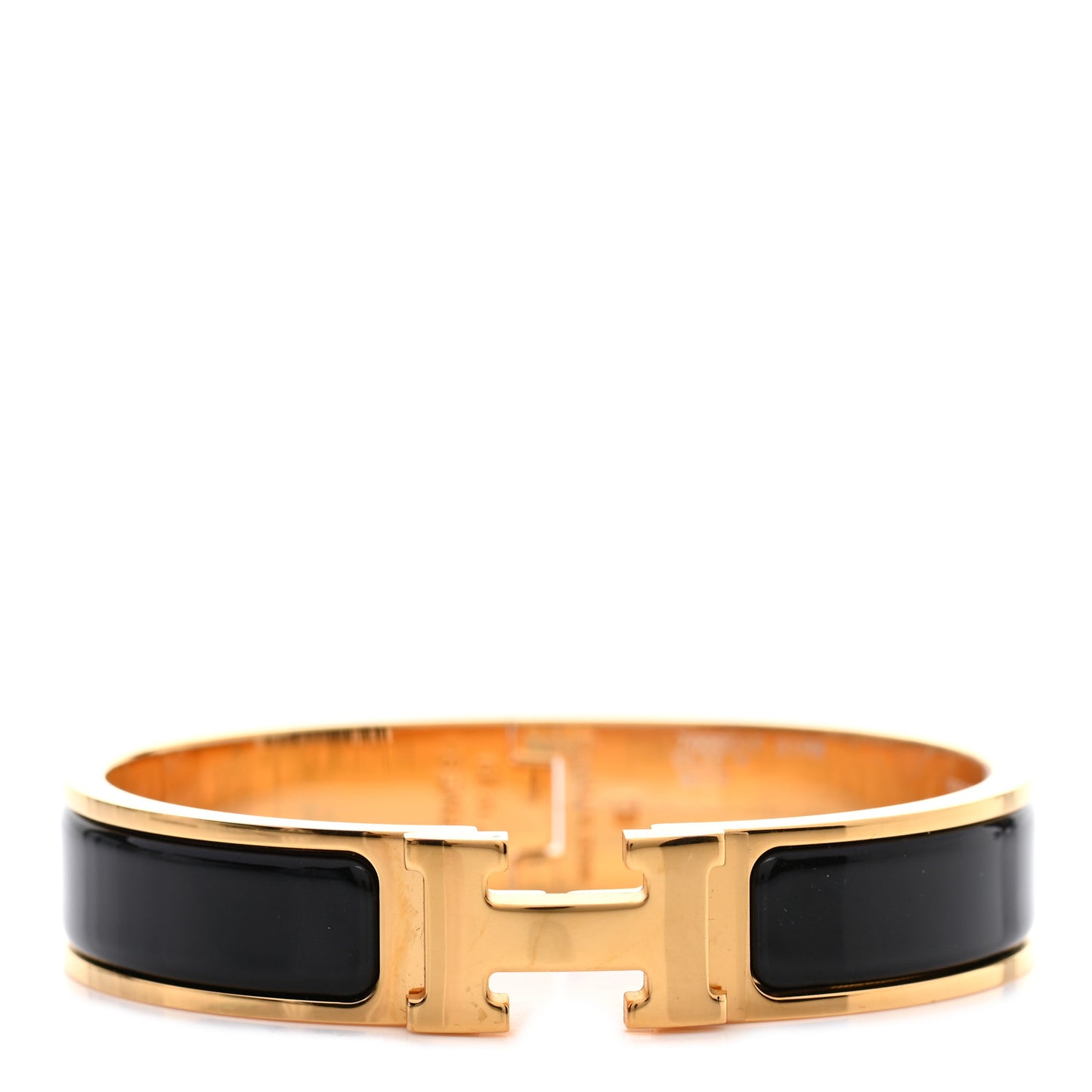 Enamel Narrow Clic Clac H Bracelet PM Black