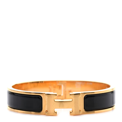 Hermes Enamel Narrow Clic Clac H Bracelet PM Black 1 of 4