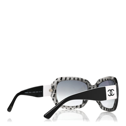Chanel Acetate CC Lace Effect Sunglasses 5146-A Black White 4 of 7