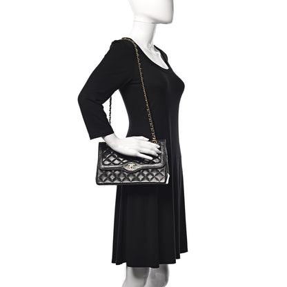 Chanel Lambskin Quilted Medium Double Flap Bag Black 2 of 13