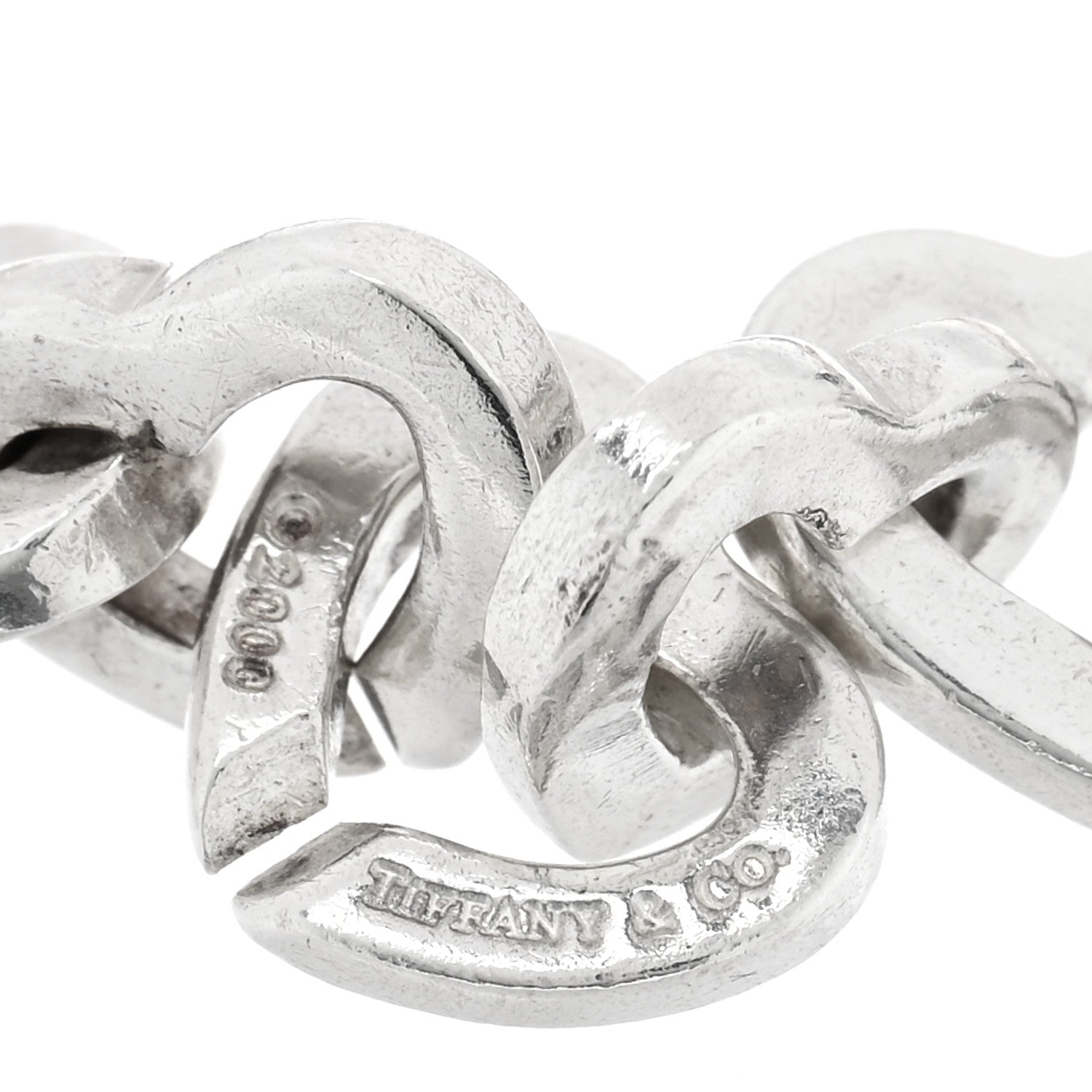 Tiffany Sterling Silver 18K Yellow Gold Heart Links Bracelet 3 of 3