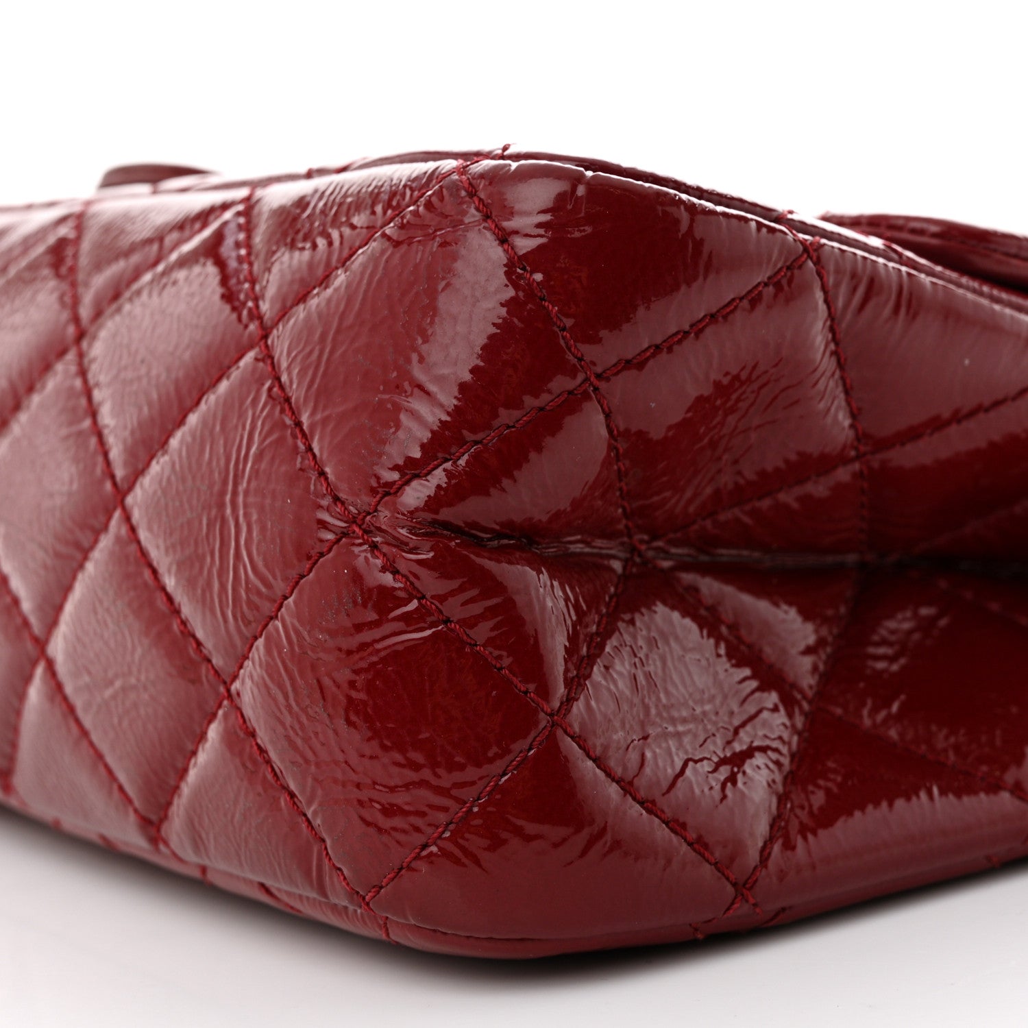 Chanel Distressed Patent Quilted 2.55 Reissue 227 Flap Red 10 of 12