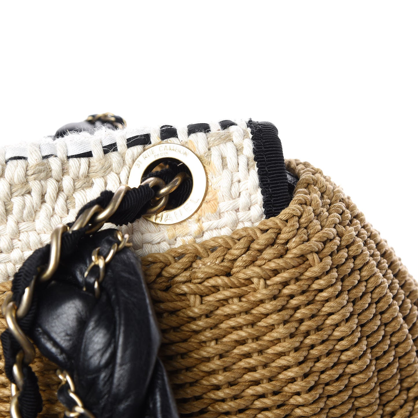 Woven Raffia Lambskin Coco Country Tote