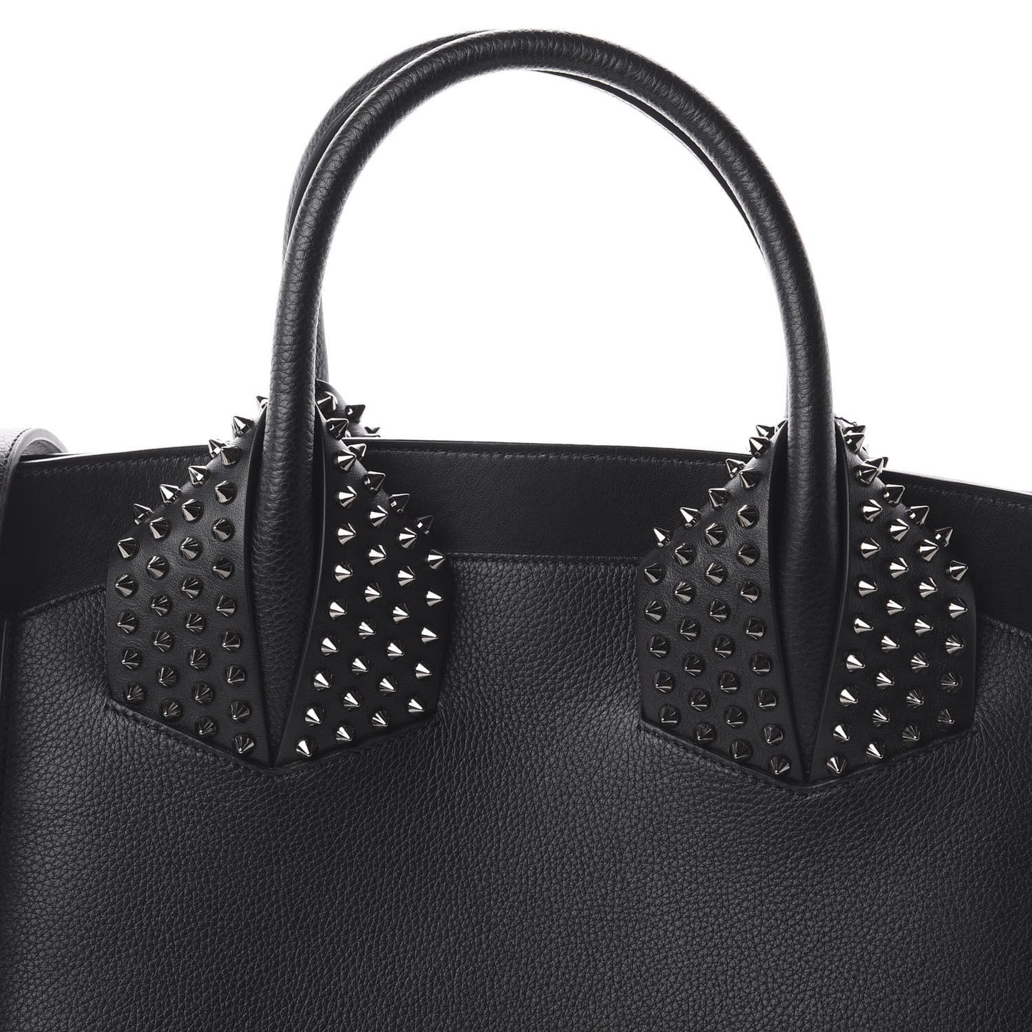 Grained Calfskin Studded Large Eloise Satchel Black