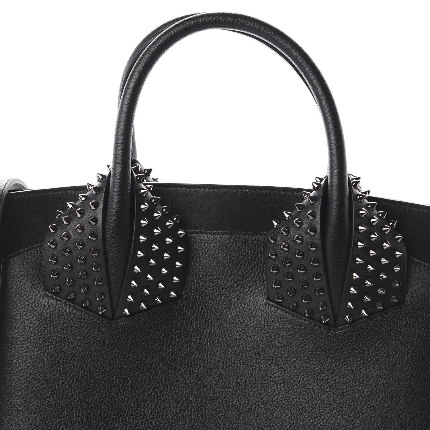 Christian Louboutin Grained Calfskin Studded Large Eloise Satchel Black 8 of 8