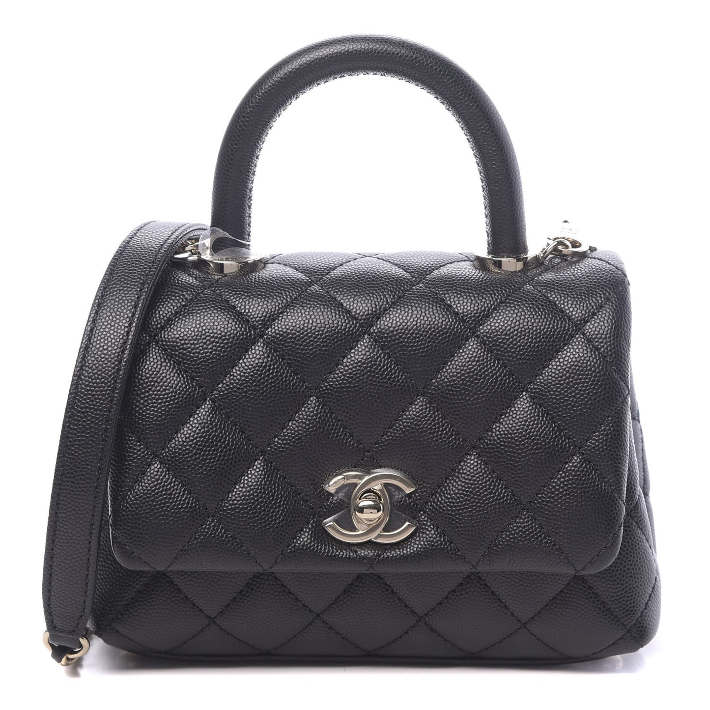 Caviar Quilted Extra Mini Coco Handle Flap Black