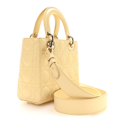 Christian Dior Lambskin Cannage Small Lucky Badges My Lady Dior Light Yellow 2 of 9