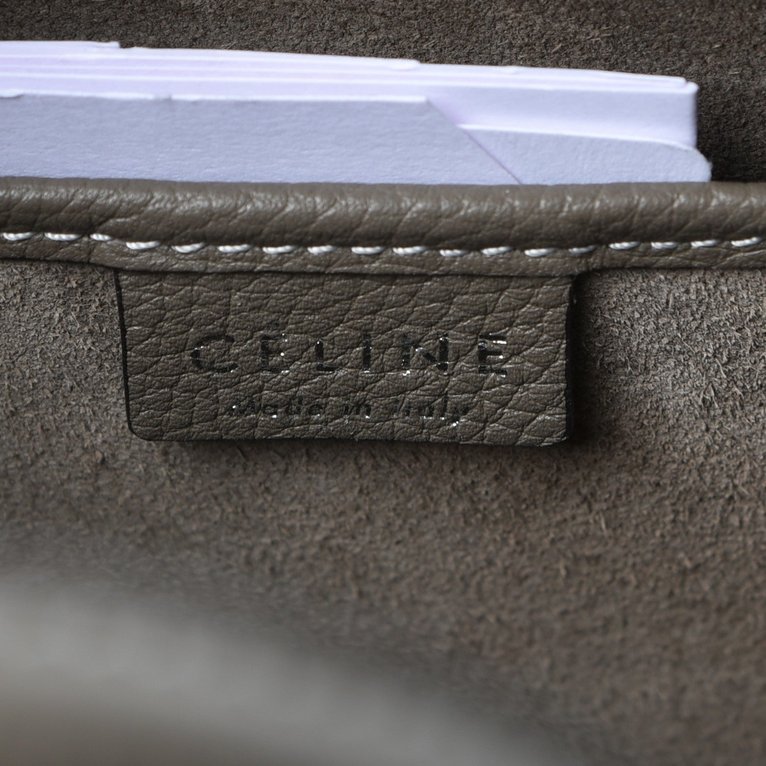 Celine Drummed Calfskin Nano Luggage Souris 7 of 8