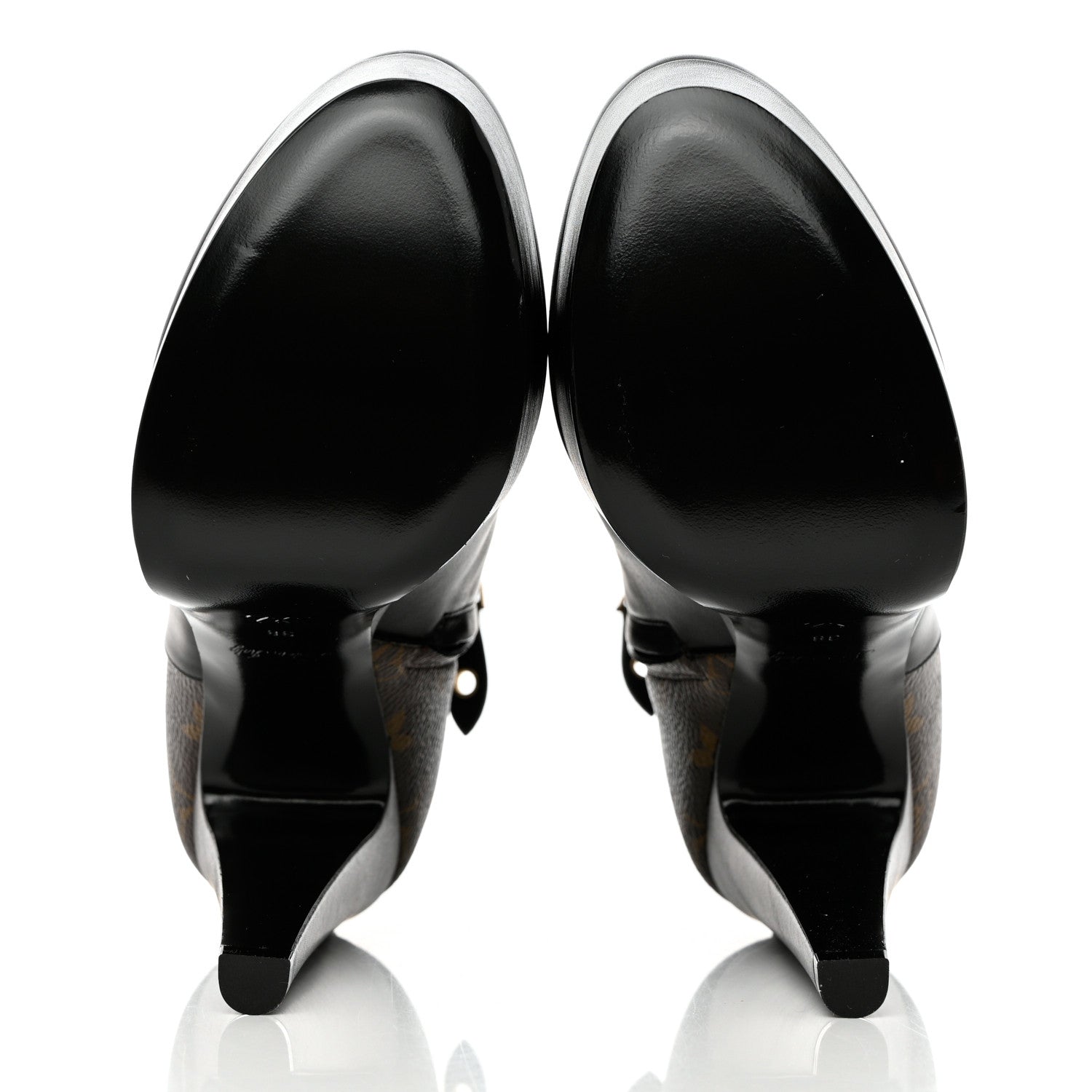 Louis Vuitton Calfskin Monogram Afterglow Platform Ankle Boots 38 Black 5 of 15
