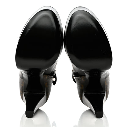 Louis Vuitton Calfskin Monogram Afterglow Platform Ankle Boots 38 Black 5 of 15