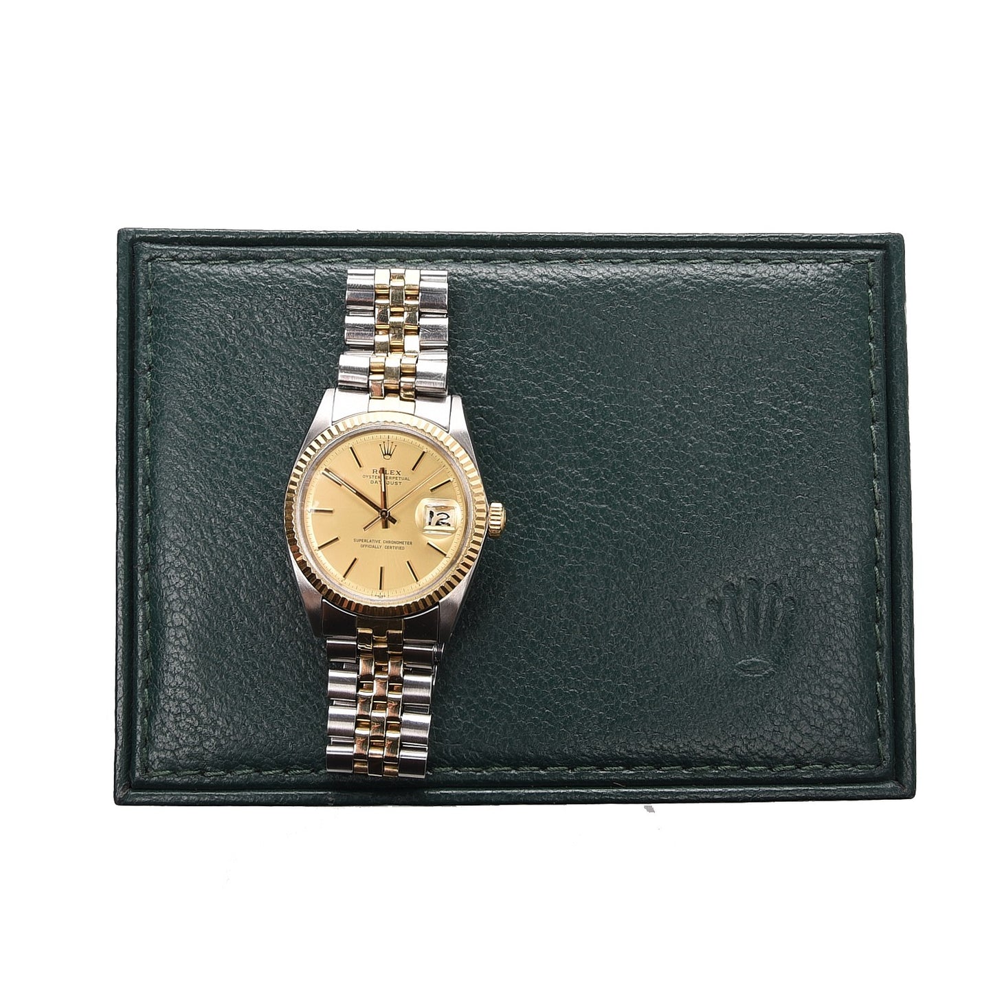 Stainless Steel 18K Yellow Gold 36mm Oyster Perpetual Datejust Watch Champagne 1601