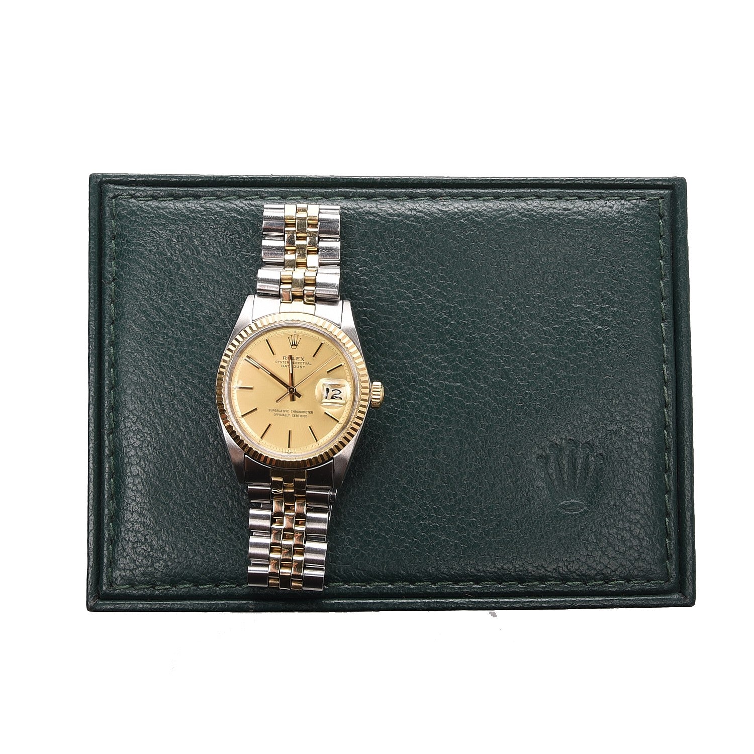 Rolex Stainless Steel 18K Yellow Gold 36mm Oyster Perpetual Datejust Watch Champagne 1601 5 of 5