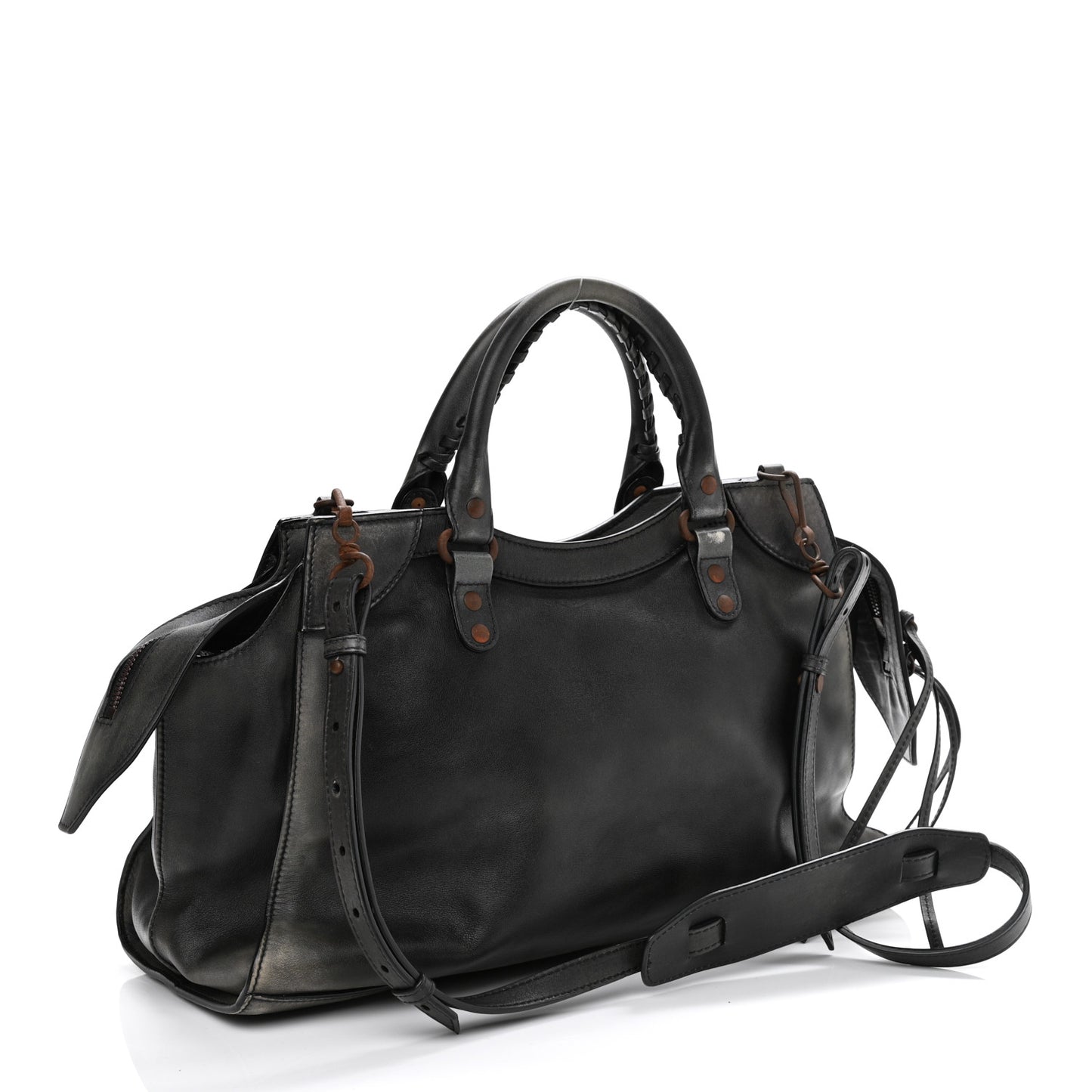 Used Calfskin Rust Hardware Neo Classic City Black