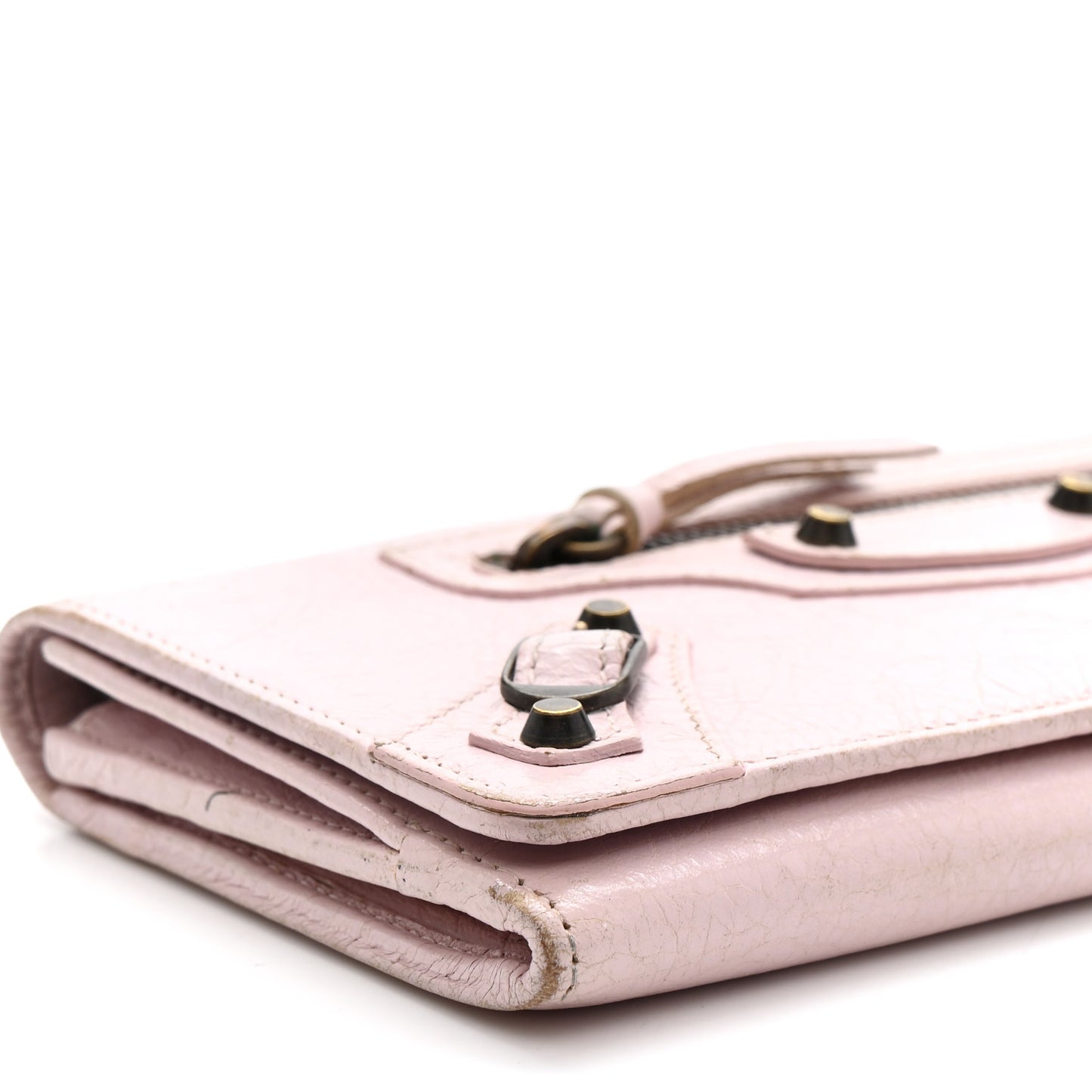 Agneau Classic Hardware Money Wallet Rose Poudre