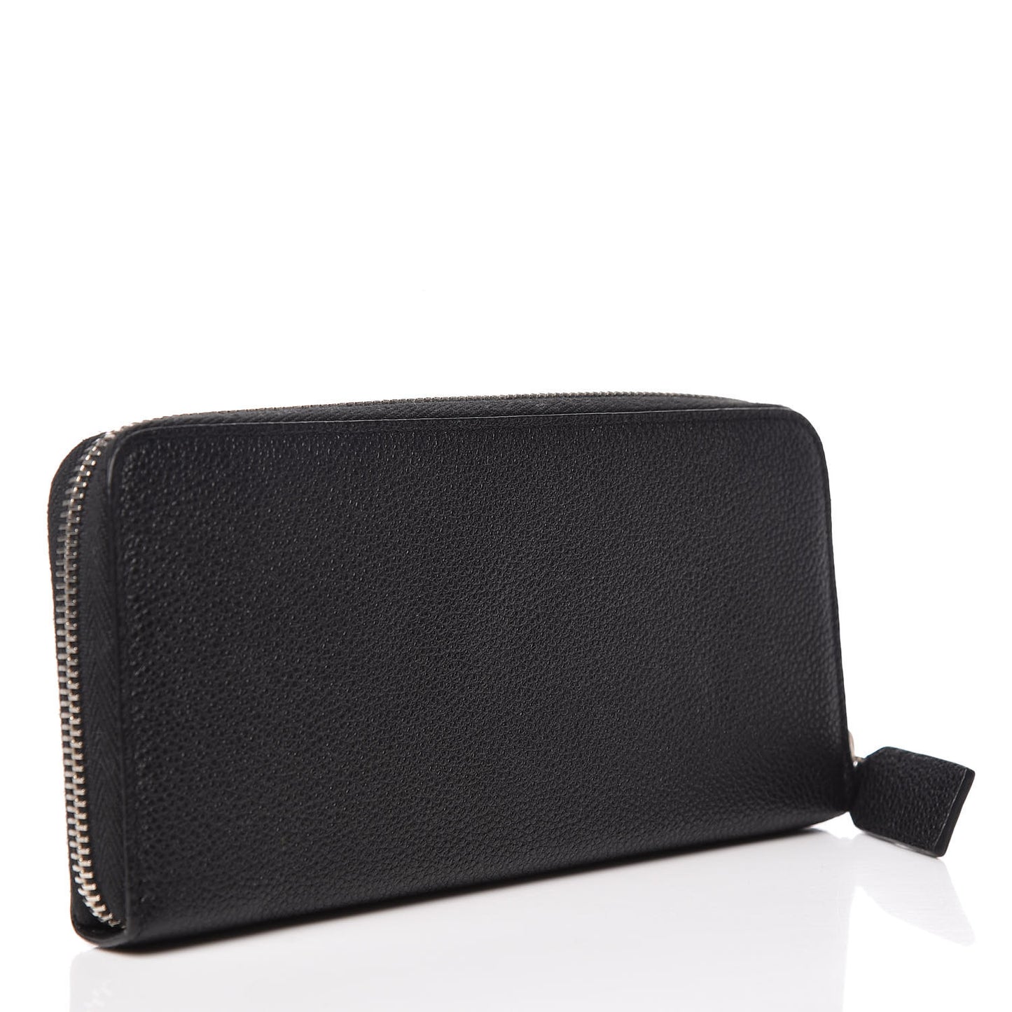 Grained Calfskin Rive Gauche Zip Around Wallet Black